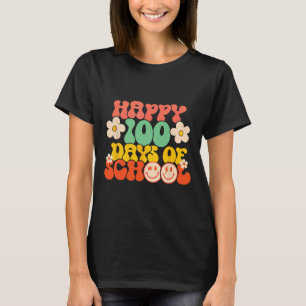 Camiseta Feliz 100° Día De Maestros Niños Retro Groov