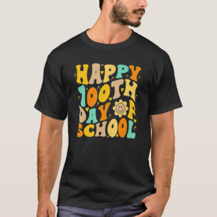 Camiseta Feliz 100° Día De Maestros Niños Retro Groov