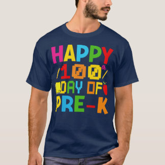 Camiseta Feliz 100° Día de Prek 100 Día del colegio kenderg