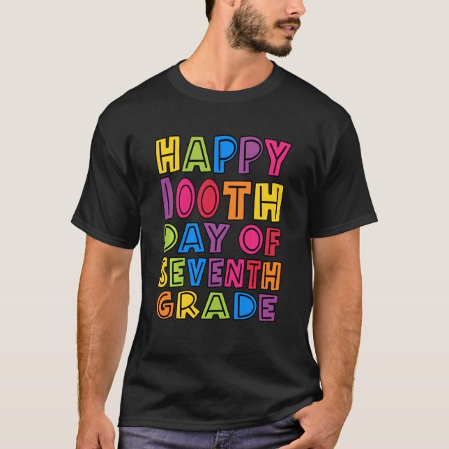 Camiseta Feliz 100° Día De Profesores De Séptimo Grado Niño (Anverso)