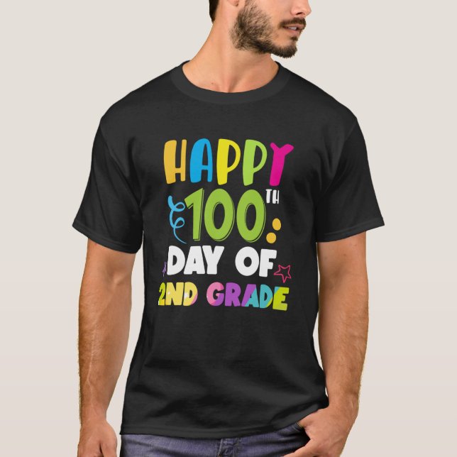 Camiseta Feliz 100° Día de Profesores y Niños Grados Gracio (Anverso)