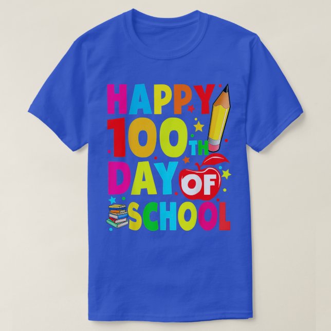 Camiseta Feliz 100° Día del Colegio 100 días Maestros Niños (Diseño del anverso)