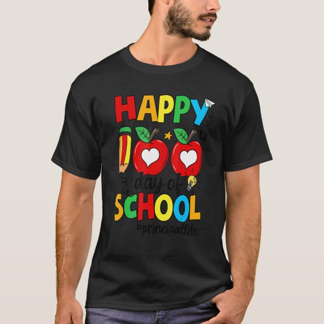 Camiseta Feliz 100° Día del Colegio Apple Pencil Principal  (Anverso)