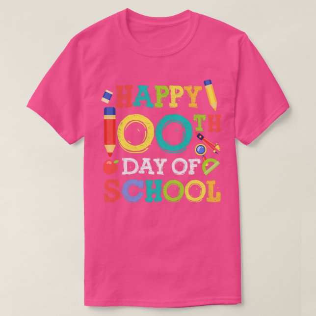 Camiseta Feliz 100° Día del Colegio de vuelta al regalo esc (Diseño del anverso)