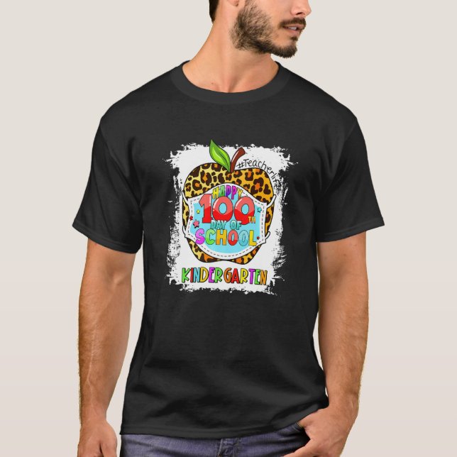 Camiseta Feliz 100° Día Del Colegio Enfrentado A La Máscara (Anverso)