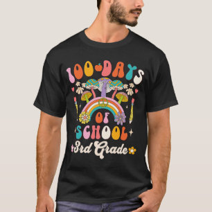 Camiseta Feliz 100° Día del Colegio Retro Groovy 100 días 3