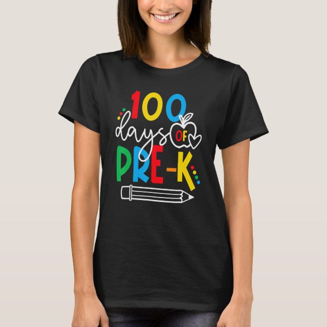 Camiseta Feliz 100° Día del Gracioso Gif Escolar de 100 día (Anverso)