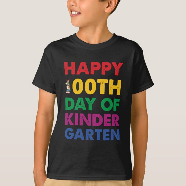 Camiseta Feliz 100° Día del Jardín de Niños (Anverso)