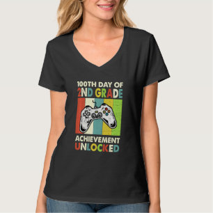 Camiseta Feliz 100° Día del Logro de 2º Grado Desbloqueado