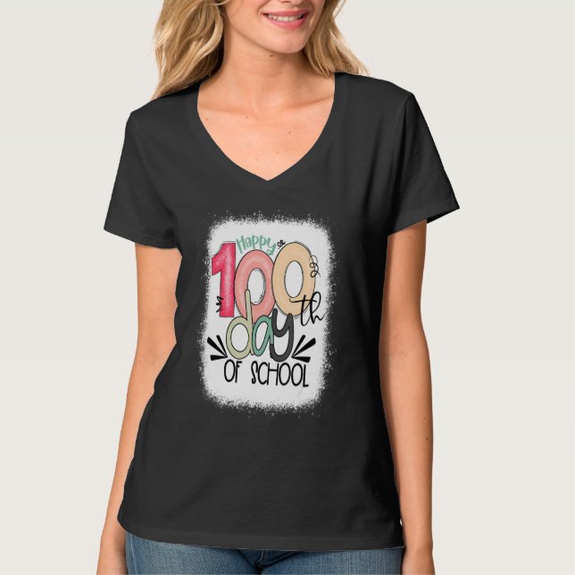 Camiseta Feliz 100° Día del Maestro Escolar 100 días (Anverso)