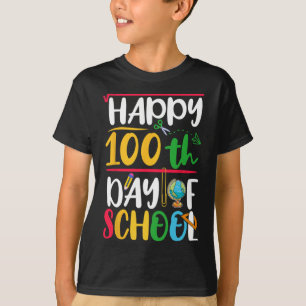 Camiseta Feliz 100° Día del Maestro Escolar Niños Estudiant