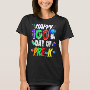 Camiseta Feliz 100° Día del Maestro Preescolar 100 días de