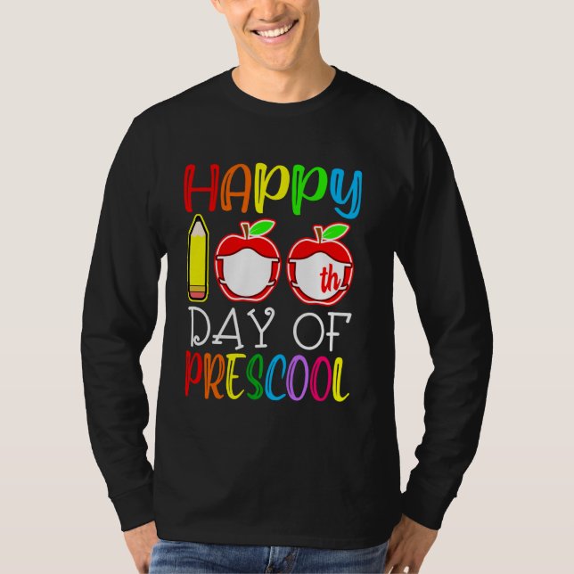 Camiseta Feliz 100° Día del Maestro Virtual de Preescolar E (Anverso)