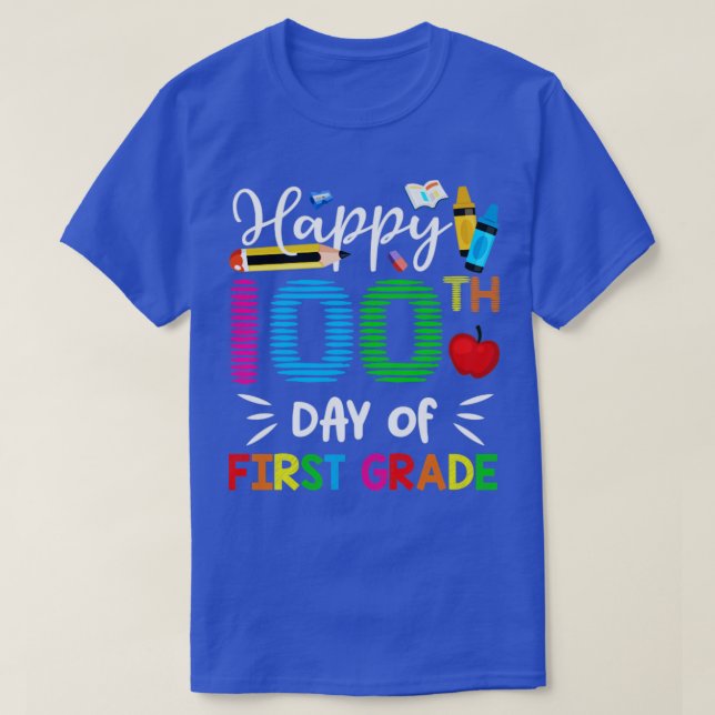 Camiseta Feliz 100° Día del Primer Grado (Diseño del anverso)