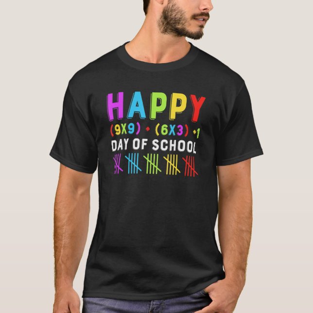 Camiseta Feliz 100° Día del Profesor de Fórmula Matemática  (Anverso)