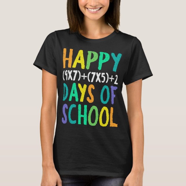 Camiseta Feliz 100° Día Del Profesor De Fórmula Matemática  (Anverso)