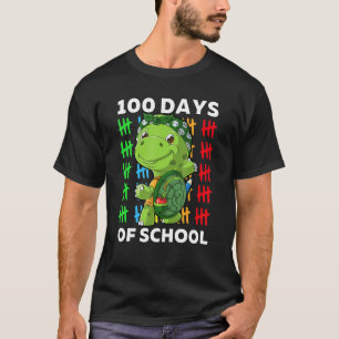 Camiseta Feliz 100° Día del Profesor de Tortuga Escolar 100