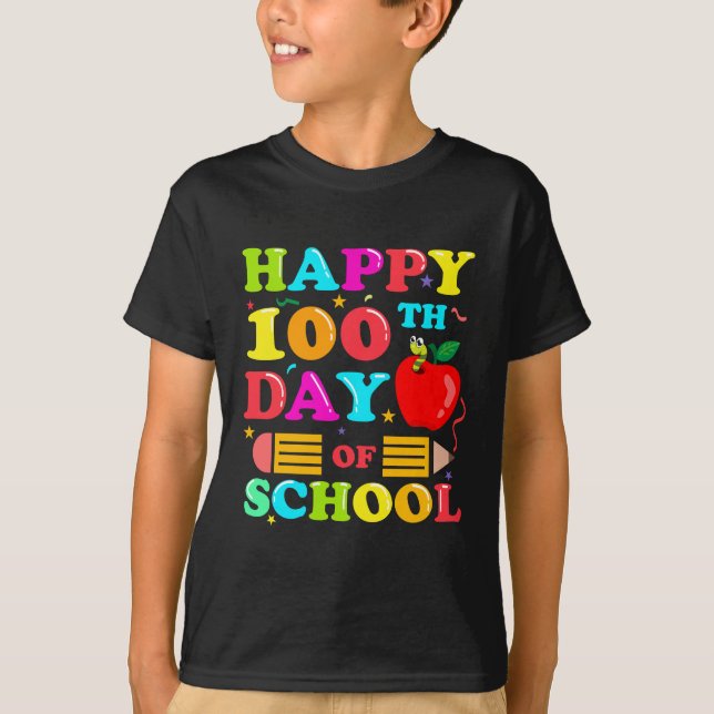 Camiseta Feliz 100° Día del Regalo Estudiantil 100 Días (Anverso)