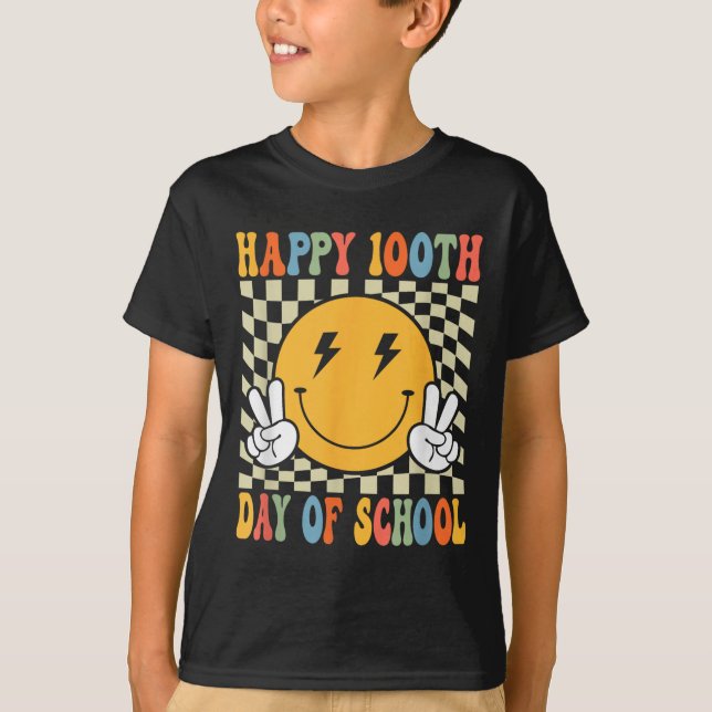 Camiseta Feliz 100 días 100° día de escolaridad (Anverso)