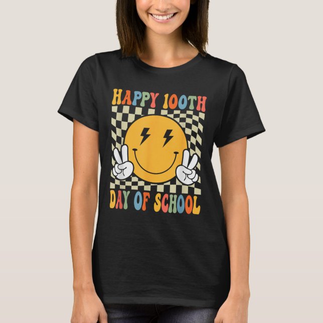 Camiseta Feliz 100 días 100° día de escolaridad (Anverso)