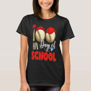 Camiseta Feliz 100 Días De Béisbol Escolar 100 Días Más Int