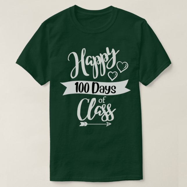 Camiseta Feliz 100 días de clase de profesor (Diseño del anverso)