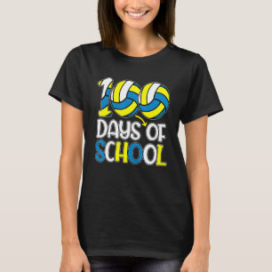 Camiseta Feliz 100 días de clases Té de voleibol de 100 día