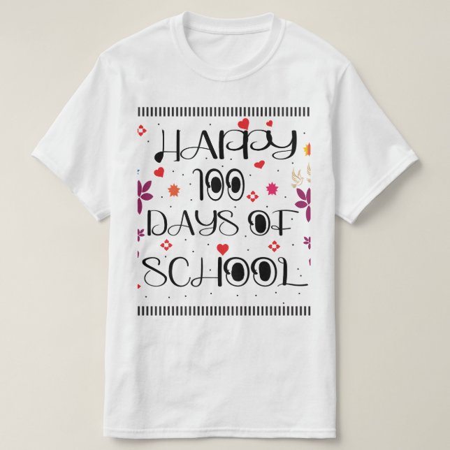 CAMISETA FELIZ 100 DÍAS DE COLEGIO (Diseño del anverso)