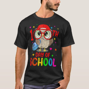 Camiseta Feliz 100 Días De Colegio Búhos Lindos Maestros 10