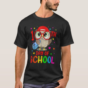 Camiseta Feliz 100 Días De Colegio Búhos Lindos Maestros 10