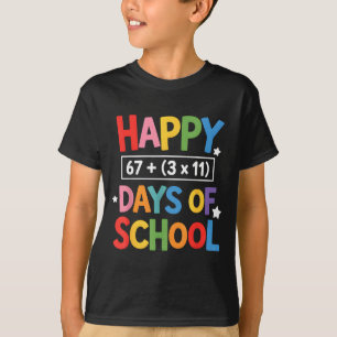 Camiseta Feliz 100 Días De Colegio Ecuación Matemática 100º