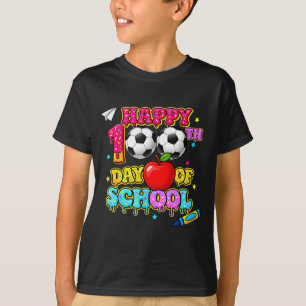 Camiseta Feliz 100 Días De Colegio Fútbol Helado Niño