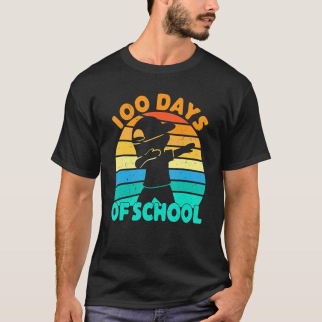 Camiseta Feliz 100 días de colegio, niño de Dabbing K (Anverso)