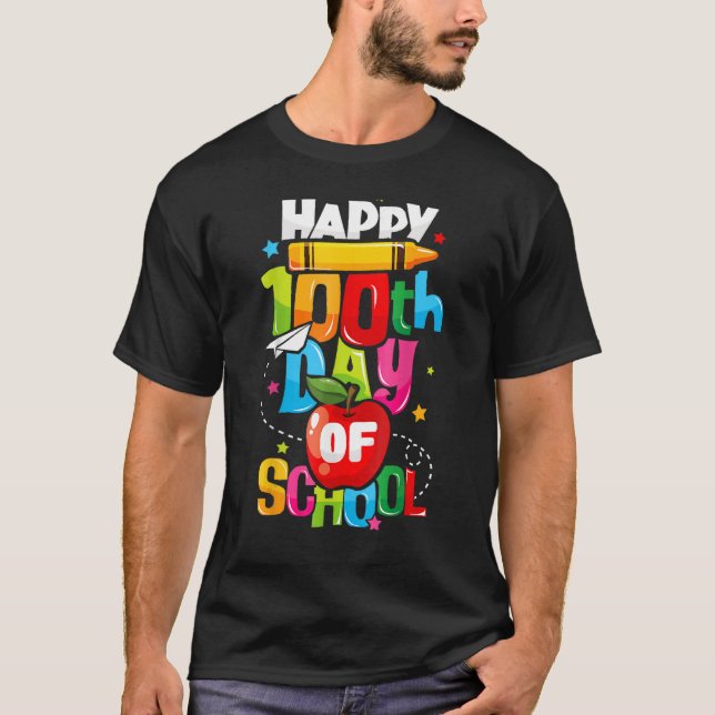 Camiseta Feliz 100 Días De Escolaridad (Anverso)