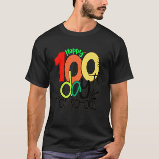 Camiseta Feliz 100 Días De Escuela 100º Día De Escuela Ense