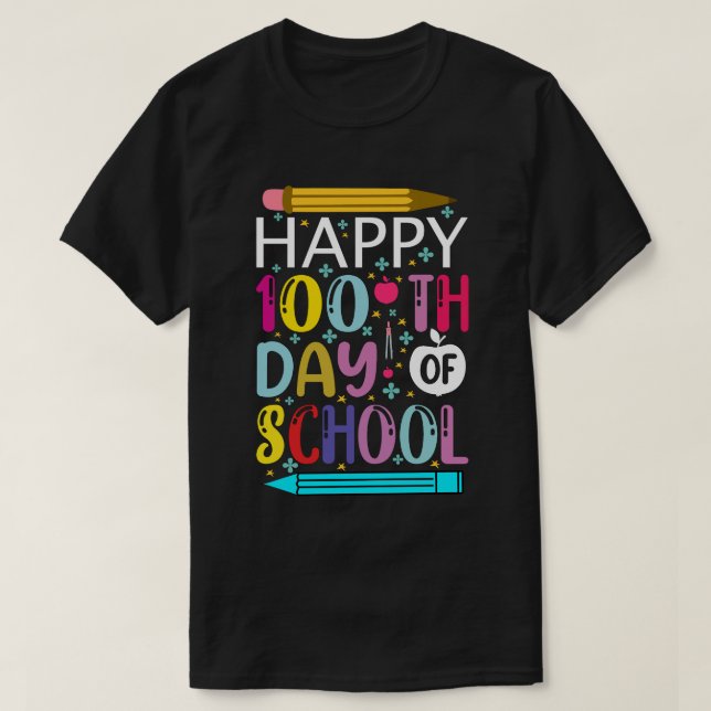 Camiseta feliz 100 días de escuela 100 días de escuela (Diseño del anverso)