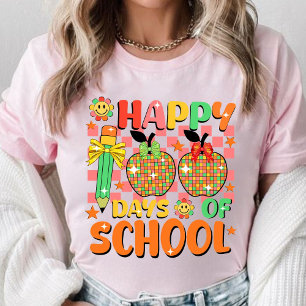 Camiseta feliz 100 días de escuela. aprecio del profesor