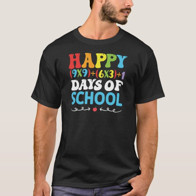 Camiseta feliz 100 días de escuela, feliz primer día de cla (Anverso)