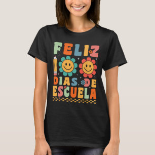 Camiseta Feliz 100 Dias De Escuela Groovy 100 días Español