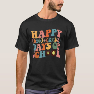 Camiseta Feliz 100 Días de Escuela Groovy Presenta Maestro