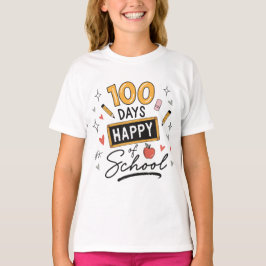 Camiseta Feliz 100 Días de Escuela Maestro de Kinder