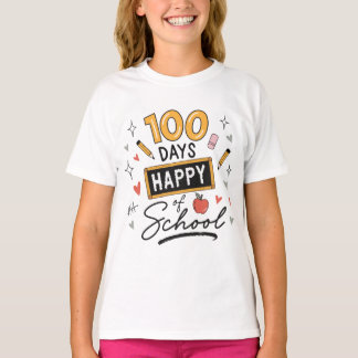 Camiseta Feliz 100 Días de Escuela Maestro de Kinder