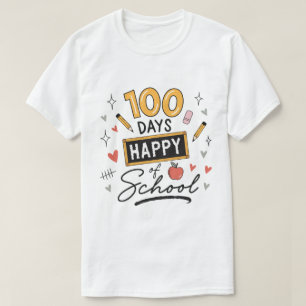 Camiseta Feliz 100 Días de Escuela Maestro de Kinder