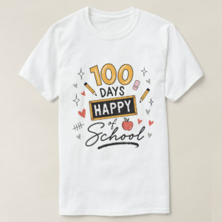 Camiseta Feliz 100 Días de Escuela Maestro de Kinder