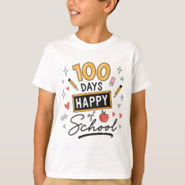 Camiseta Feliz 100 Días de Escuela Maestro de Kinder