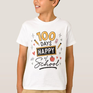 Camiseta Feliz 100 Días de Escuela Maestro de Kinder