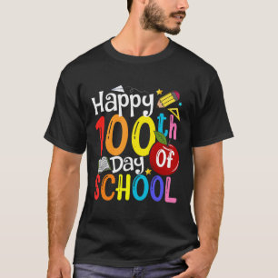 Camiseta Feliz 100 días de escuela Maestros Estudiante Feli