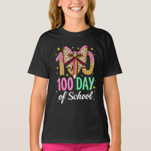 Camiseta Feliz 100 Días de Escuela Maestros Lindo Lazo Rosa