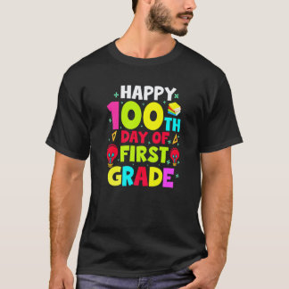 Camiseta Feliz 100 Días de Escuela Niños Maestro Estudiante