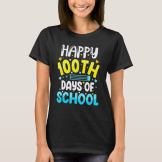 Camiseta Feliz 100 Días de Escuela Niños Maestro Estudiante